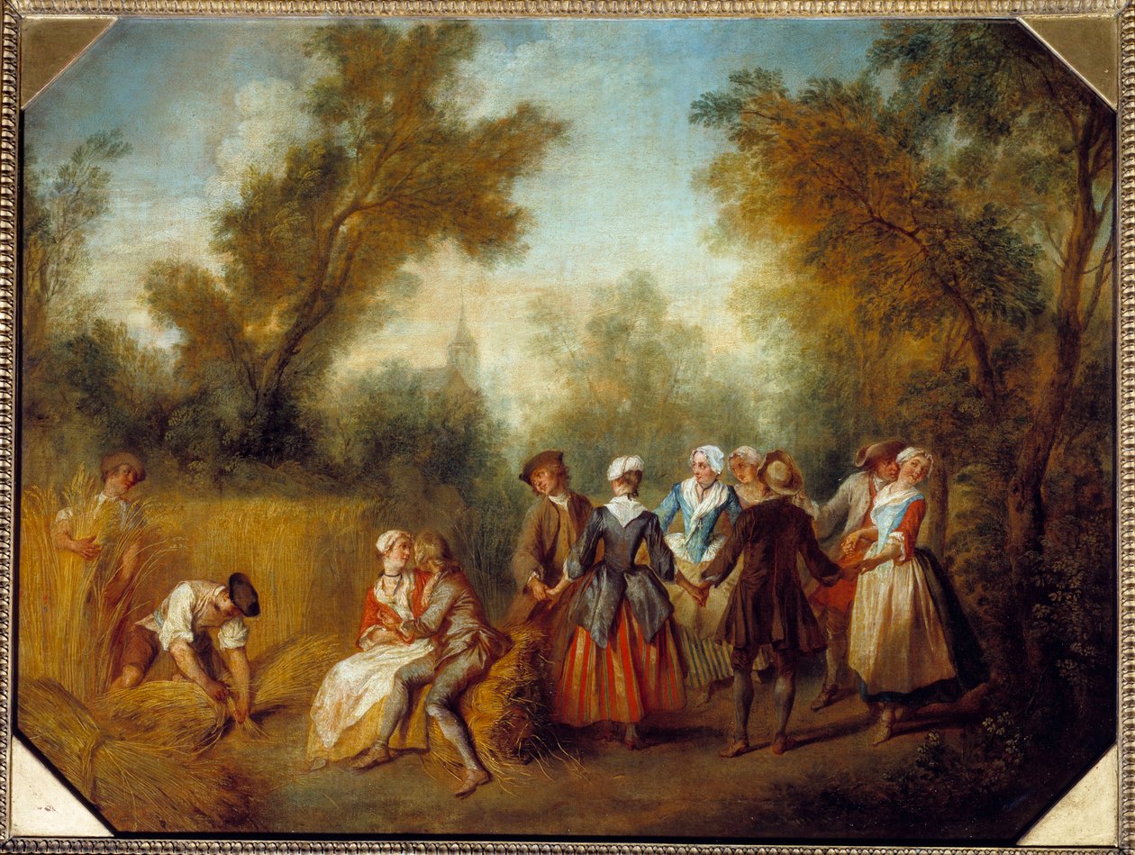 مشهد حفلة الصيف الريفية في وقت الحصاد. رسم نيكولا لانكرت (1690-1743) القرن الثامن عشر. 0،69x0،89 م بواسطة نيكولاس لانكريت