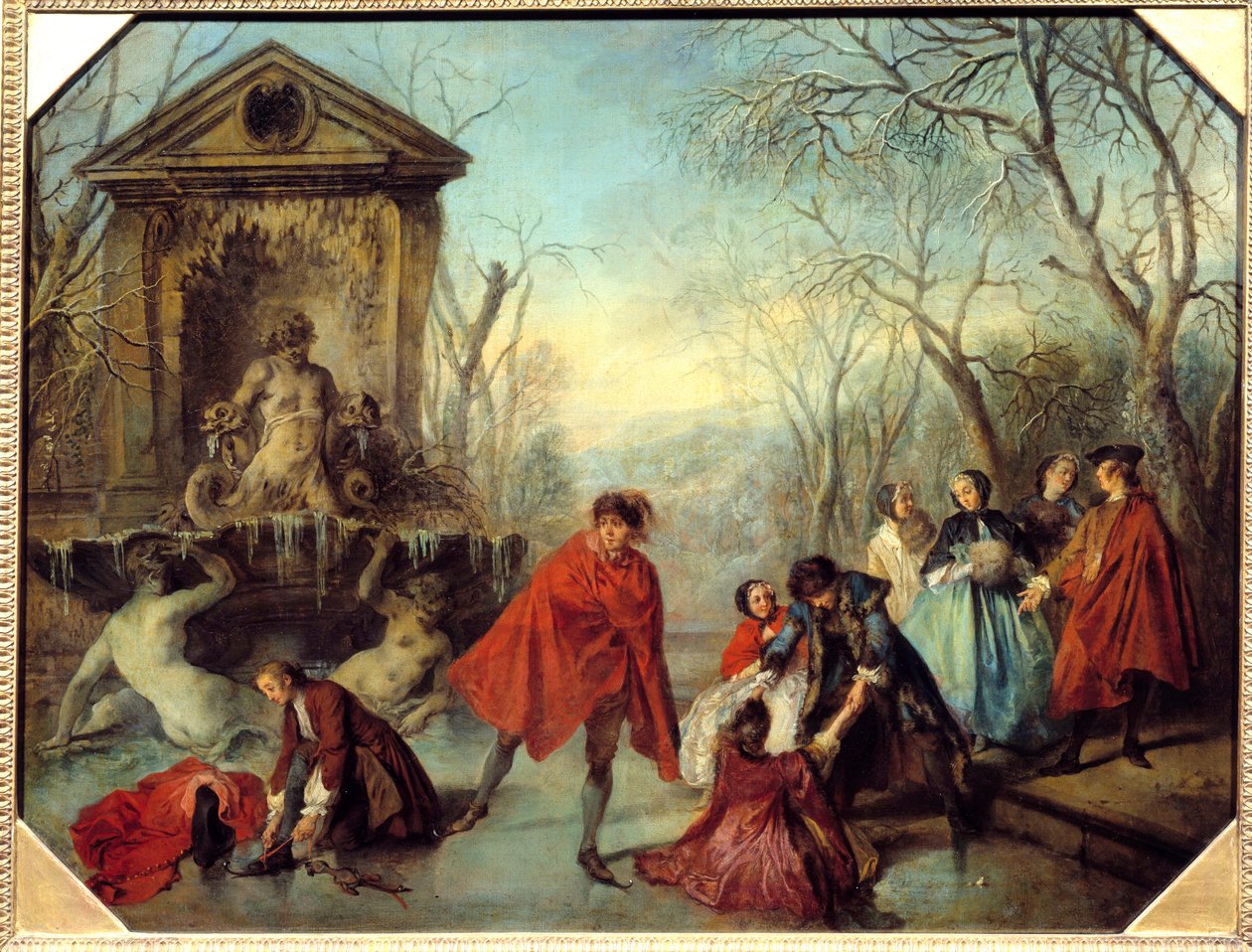 الشتاء التزلج على بحيرة جيلي. رسم نيكولا لانكرت (1690-1743) 1738 صن. 0،69x0،89 م بواسطة نيكولاس لانكريت