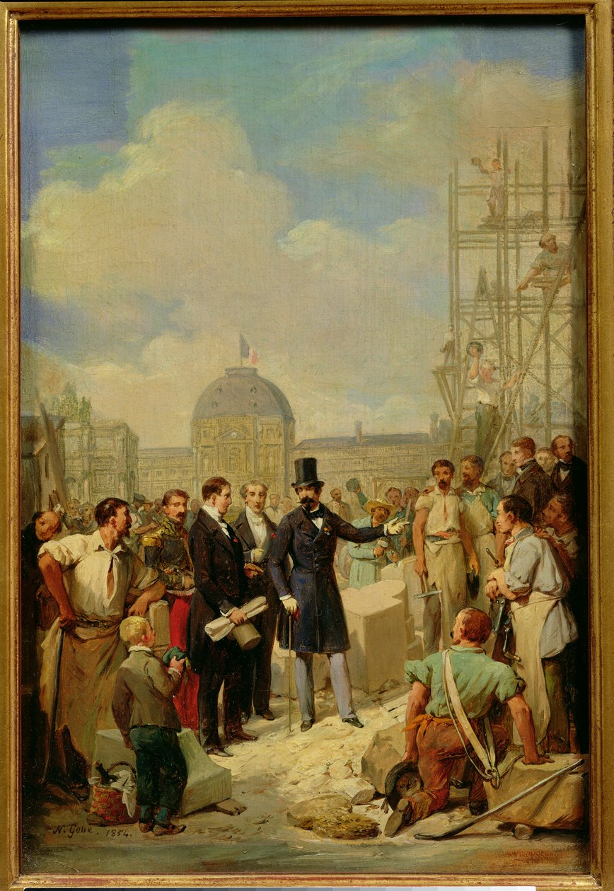 دراسة لنابليون الثالث (1808-1873) زيارة الأعمال في متحف اللوفر ، 1854 بواسطة نيكولاس لويس فرانسوا جوس