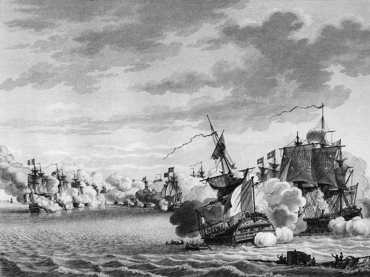 War of the French Revolution and Anti-Revolutionary Movements: Battle of the French ship “” Avenger de Peuple”” led by Captain Renaudin on June 3 بواسطة نيكولاس ماري (بعد) أوزان