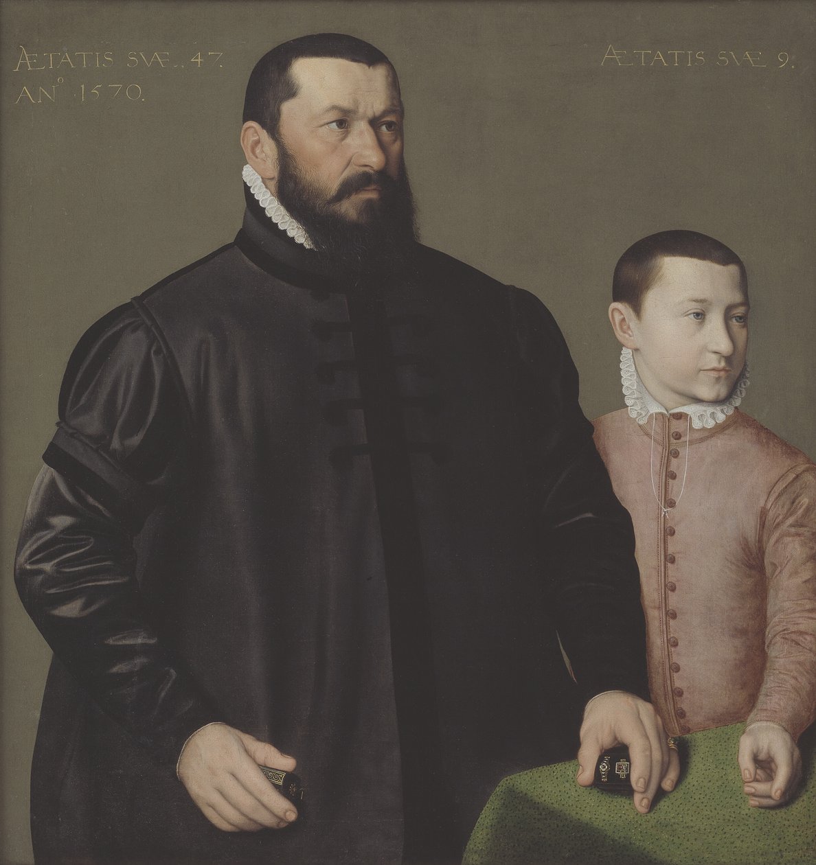 صورة لصائغ نورمبرغ الذهبي هانز لينكر (1523-1585) وابنه البالغ من العمر 9 سنوات إليسيوس الأصغر بواسطة نيكولاس نوفشاتيل