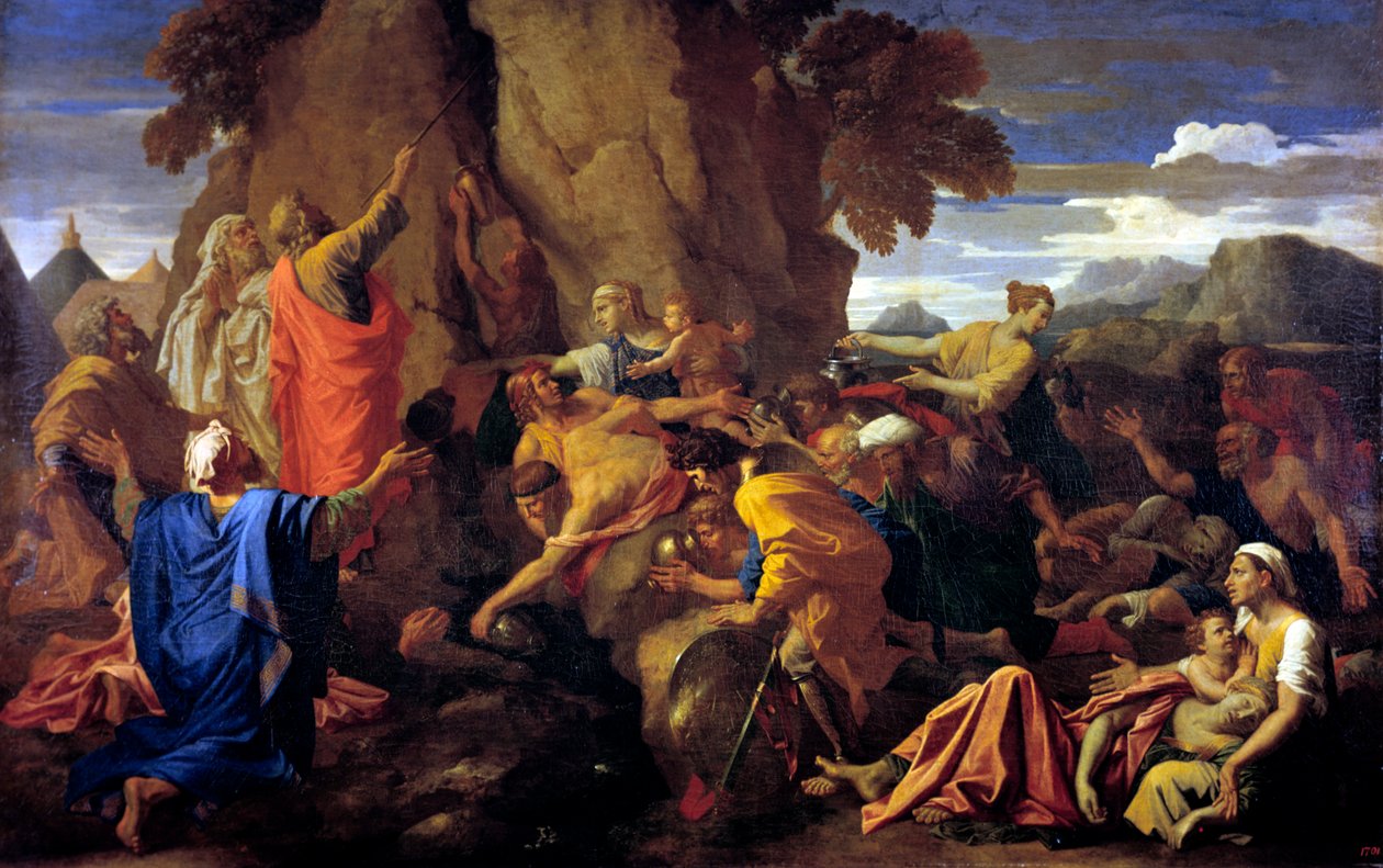 موسى ضرب الصخرة ، 1649 بواسطة نيكولاس بوسين