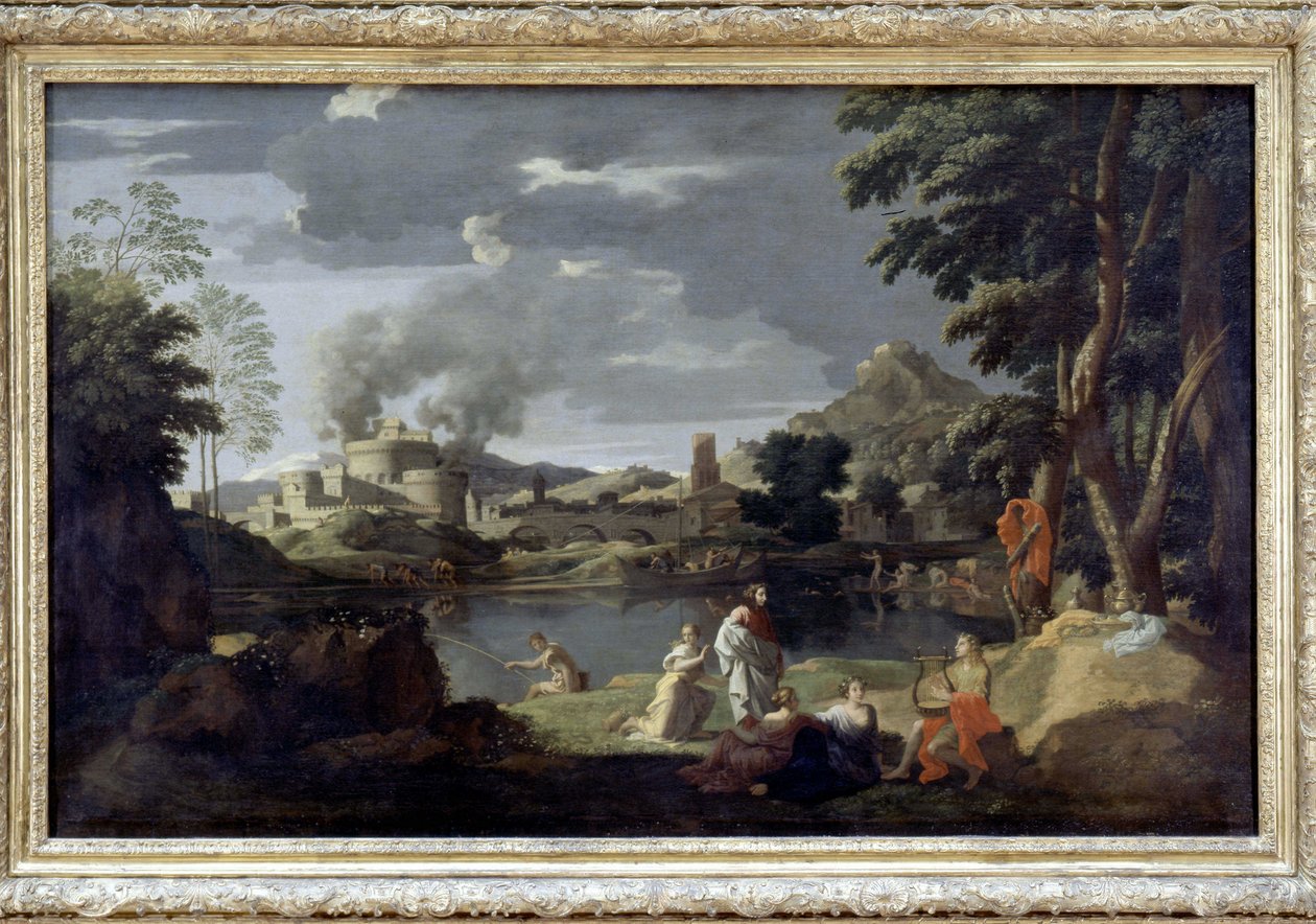 Orpheus و Eurydice بواسطة Poussin ، متحف اللوفر بواسطة نيكولاس بوسين