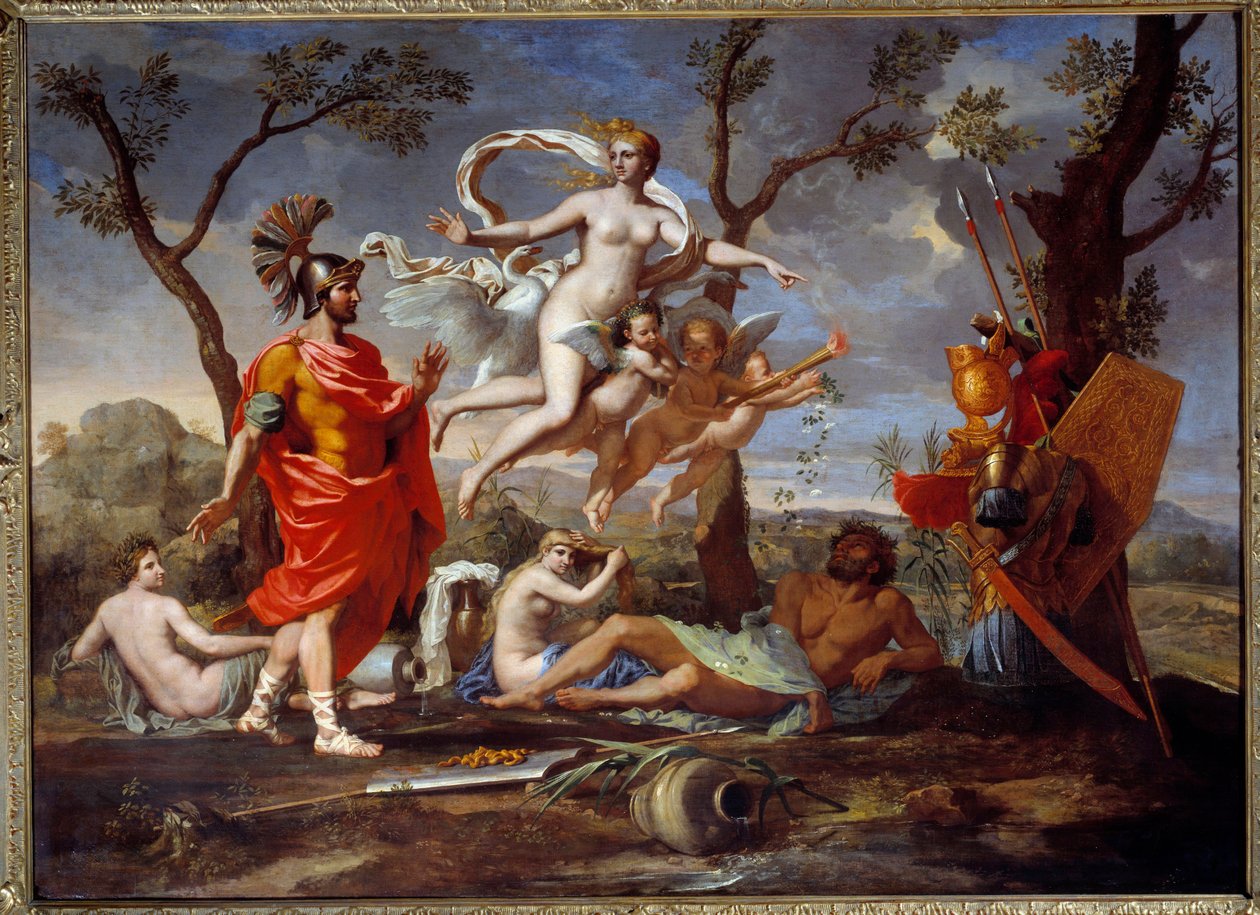 Venus Armant Enee لوحة نيكولا بوسين (1594-1665) 1639 صن. 1.07x1.46 م روان ، متحف الفنون الجميلة بواسطة نيكولاس بوسين