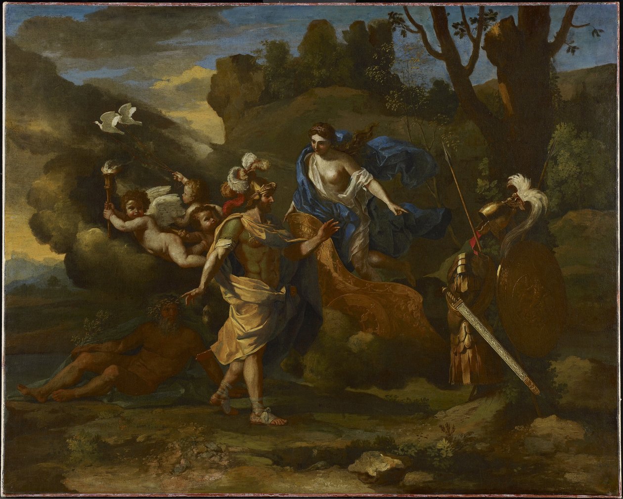 فينوس ، والدة إينيس ، تقدمه بالأذرع التي صنعها فولكان ، حوالي عام 1635 (زيت على قماش) بواسطة نيكولاس بوسين