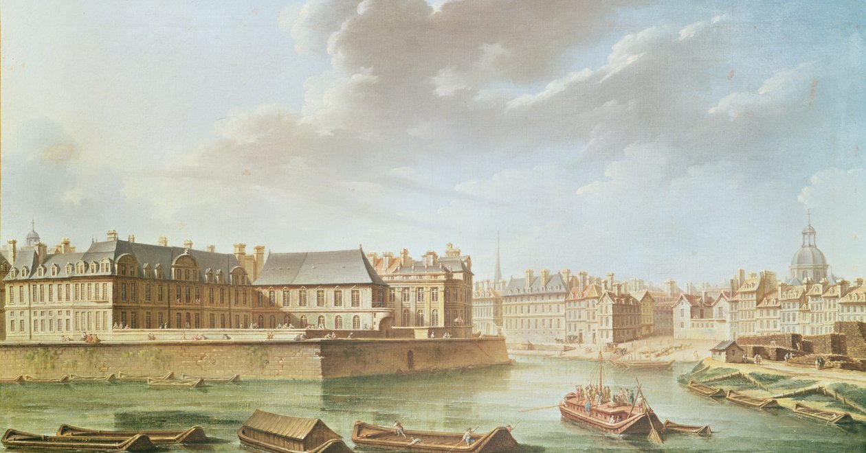 إيل سانت لويس و Hotel de Bretonvilliers في 1757 بواسطة نيكولاس راجوينت