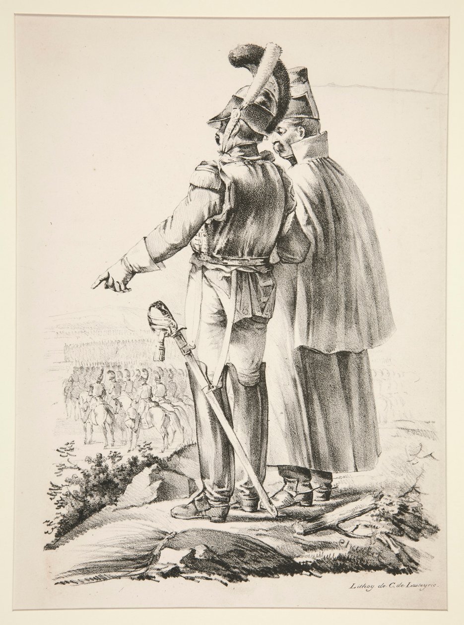 اثنان Cuirassiers سيرا على الأقدام بواسطة الكسندر جبرائيل (بعد) ديكامبس