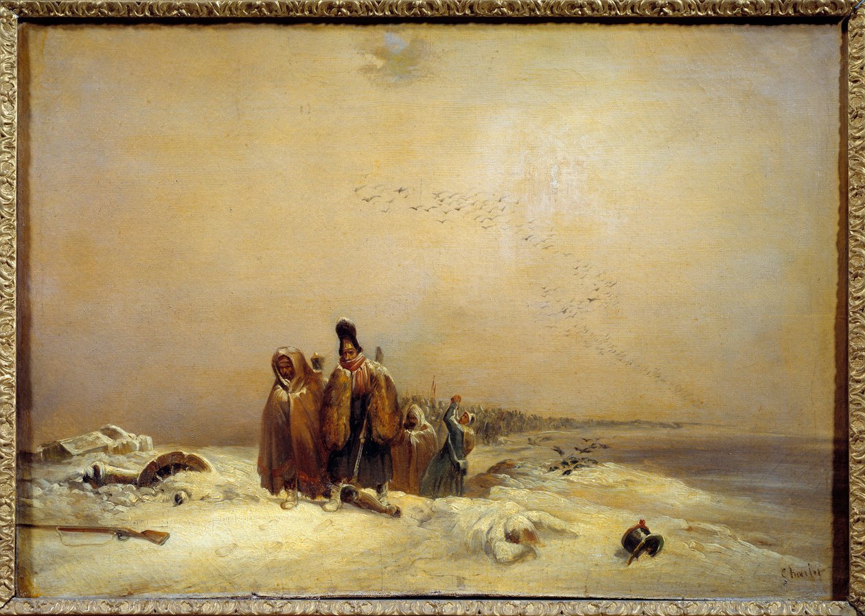 حلقة من الحرب الروسية النابليونية (1812). لوحة لنيكولا توسان شارليت (توسان شارليت بواسطة الكسندر جبرائيل (بعد) ديكامبس