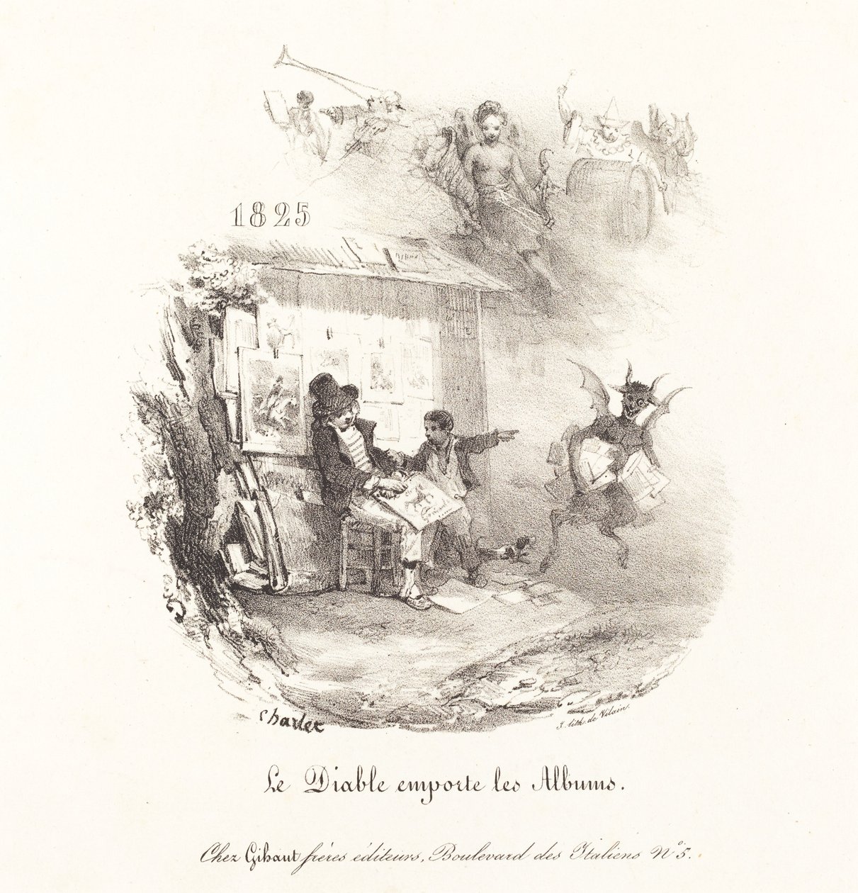 Le Diable emporte les Albums (The Devil Runs Off with the Lithograph Albums) بواسطة الكسندر جبرائيل (بعد) ديكامبس