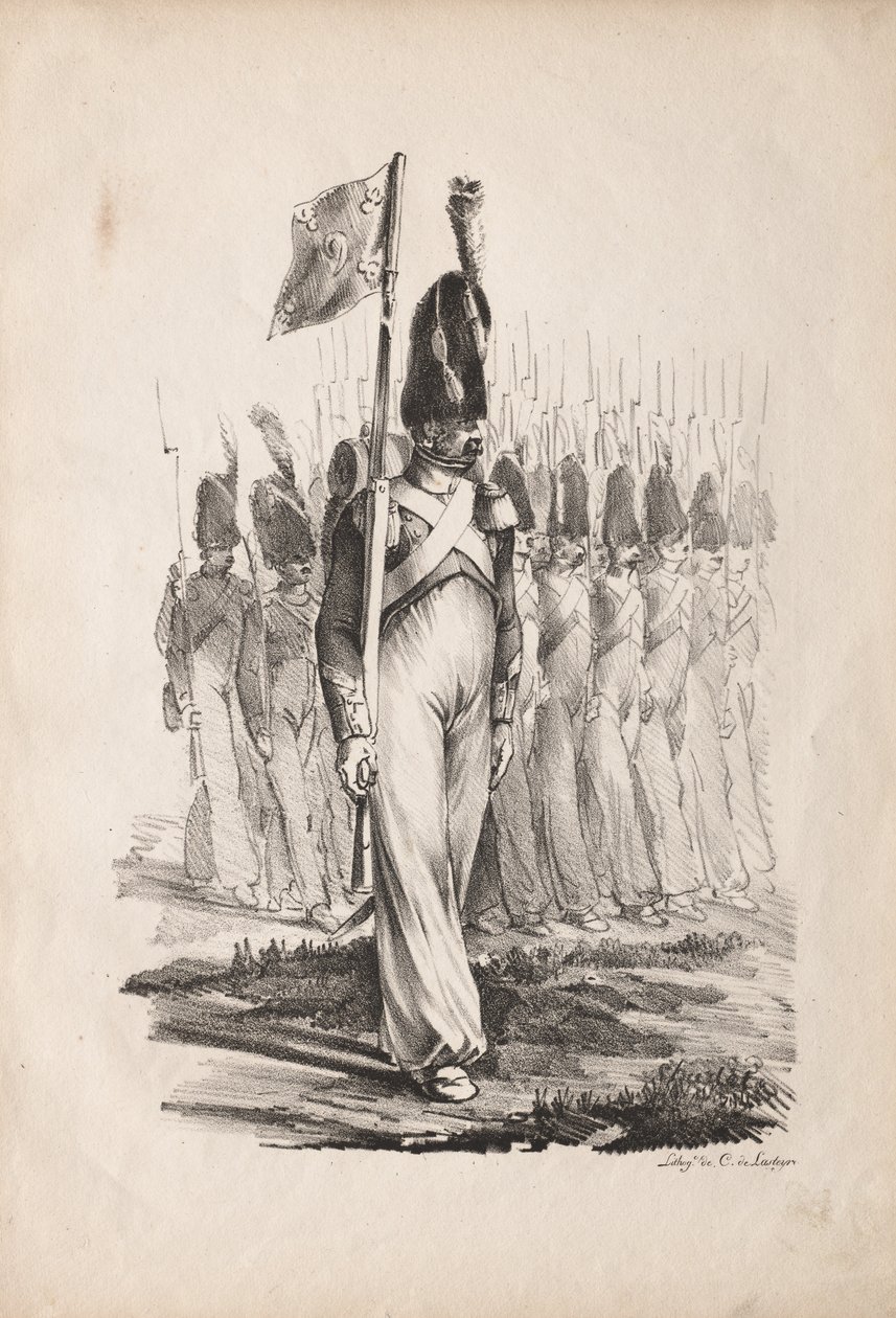 الأزياء العسكرية: Carabiners Sargent ، دليل عام ، 1817-1818. بواسطة الكسندر جبرائيل (بعد) ديكامبس