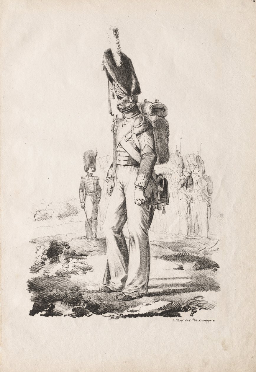 الأزياء العسكرية: المشاة سارجنت 1817-18. بواسطة الكسندر جبرائيل (بعد) ديكامبس