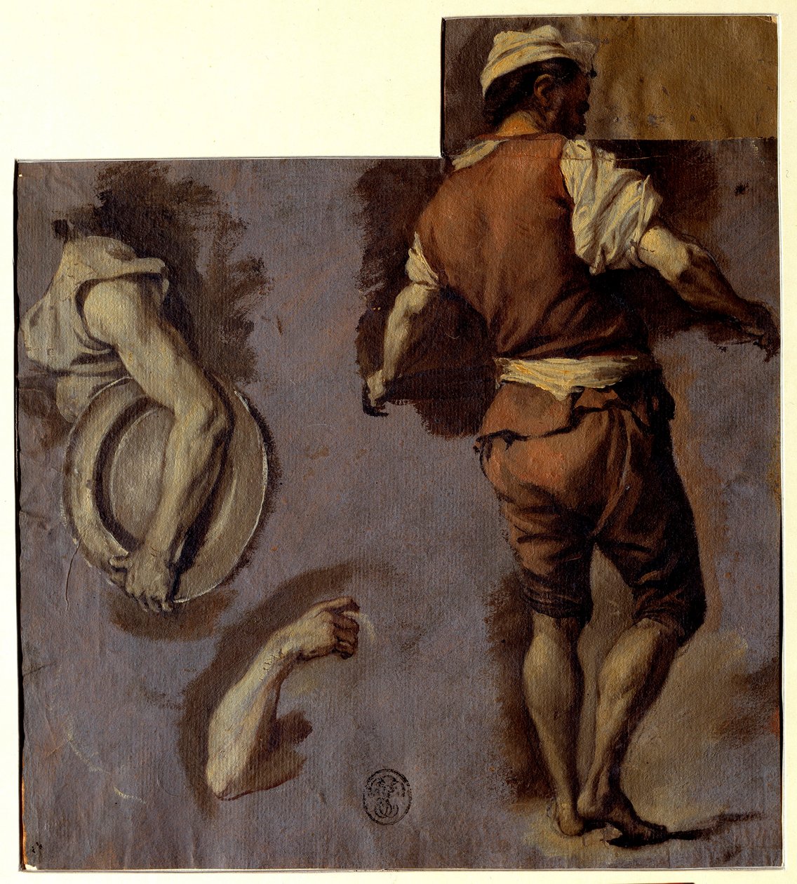 دراسة علم التشريح وحركات الذراع ورجل الظهر رسم زيتي لنيكولاس فلوغلز (1668-1737) صن. 0،28 × 0،25 م بواسطة نيكولا فليوجيلز