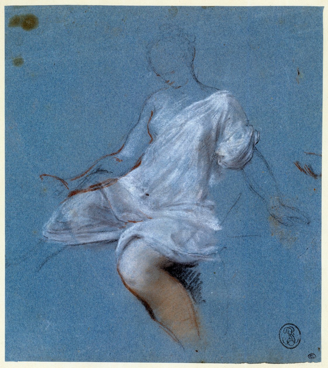 دراسة الأقمشة على الجسم رسم نيكولاس فلوغلز (1668-1737) القرن الثامن عشر ، باريس ، متحف اللوفر بواسطة نيكولا فليوجيلز