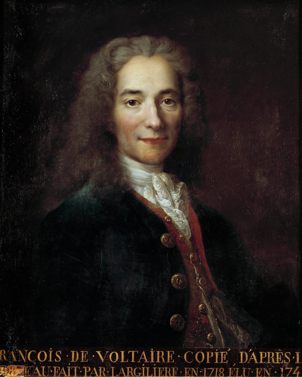 صورة لفرنسوا ماري أرويت ديت فولتير (1694 - 1778) ، كاتب وفيلسوف فرنسي. نسخة من نيكولاس دي لارجيليير (1656 - 1746) بواسطة نيكولاس دي لارجيليير