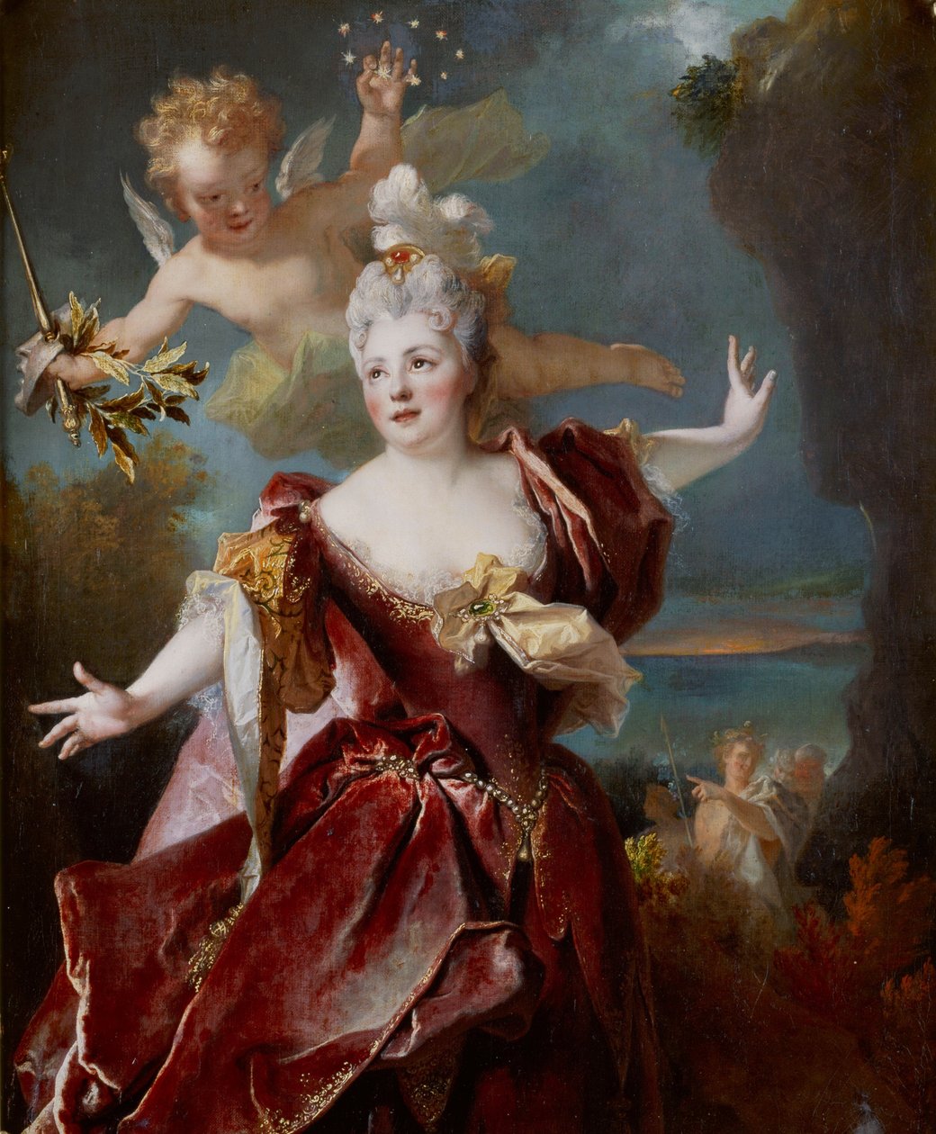 صورة الممثلة ماري آن دي شاتونوف ، والمعروفة باسم ملكة جمال دوكلوس (1664-1747) ، في دور أريان بواسطة نيكولاس دي لارجيليير