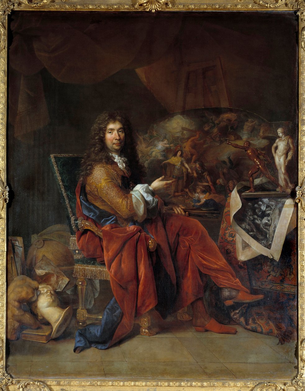 Portrait of Charles Lebrun (Le Brun) (1619-1690), first painter of King Louis XIV Painting by Nicolas de Largilliere (1656-1746) Dim. 2,32 x 1,81 m. Paris. Louvre Museum بواسطة نيكولاس دي لارجيليير