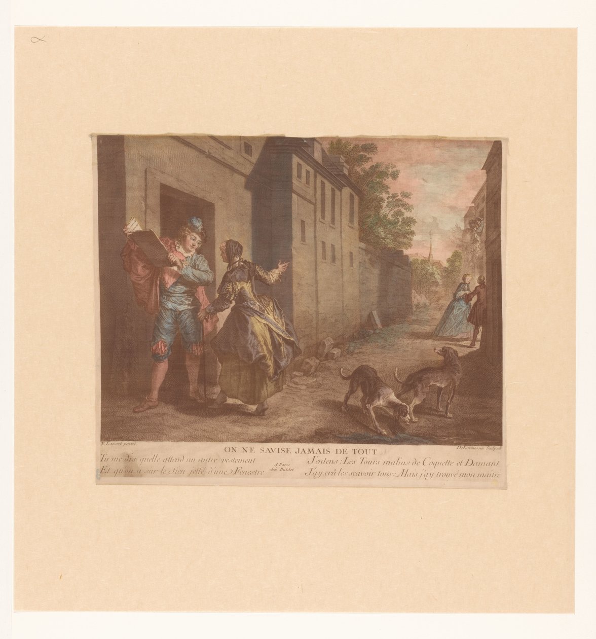 التقى Straatgezicht مع رجل قابل boek أو لا يعرف أبدًا كل شيء (العنوان على الكائن) Fabels van Jean de La Fontaine (عنوان السلسلة) جناح مطبوعات جديدة لحكايات La Fontaine (عنوان السلسلة) بواسطة نيكولاس دي لارميسين (الثالث)