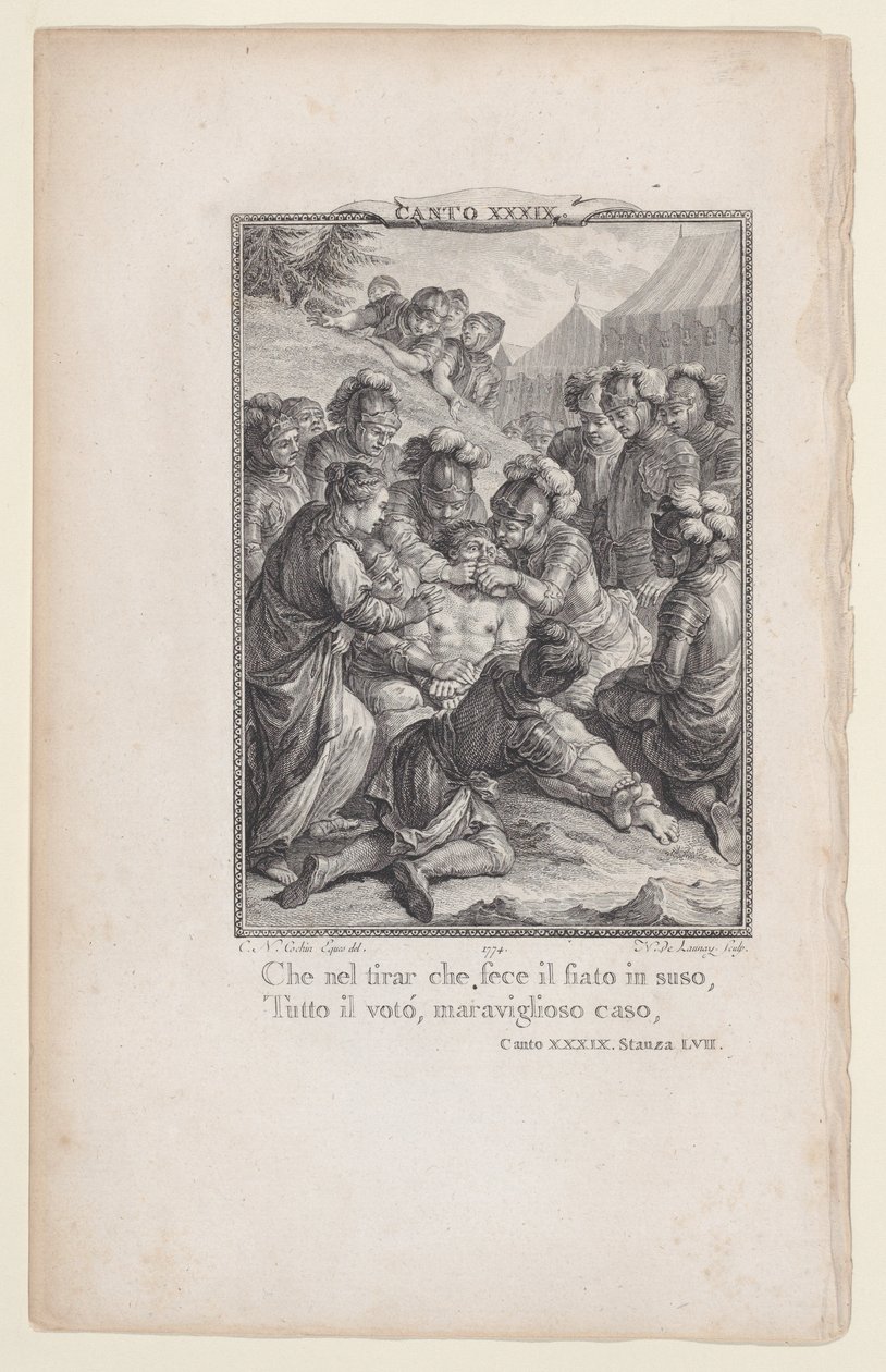 كانتو 39 ، غرفة 57 ، من أورلاندو فوريوسو ، 1774 ، 1774. بواسطة نيكولاس دي لوناي