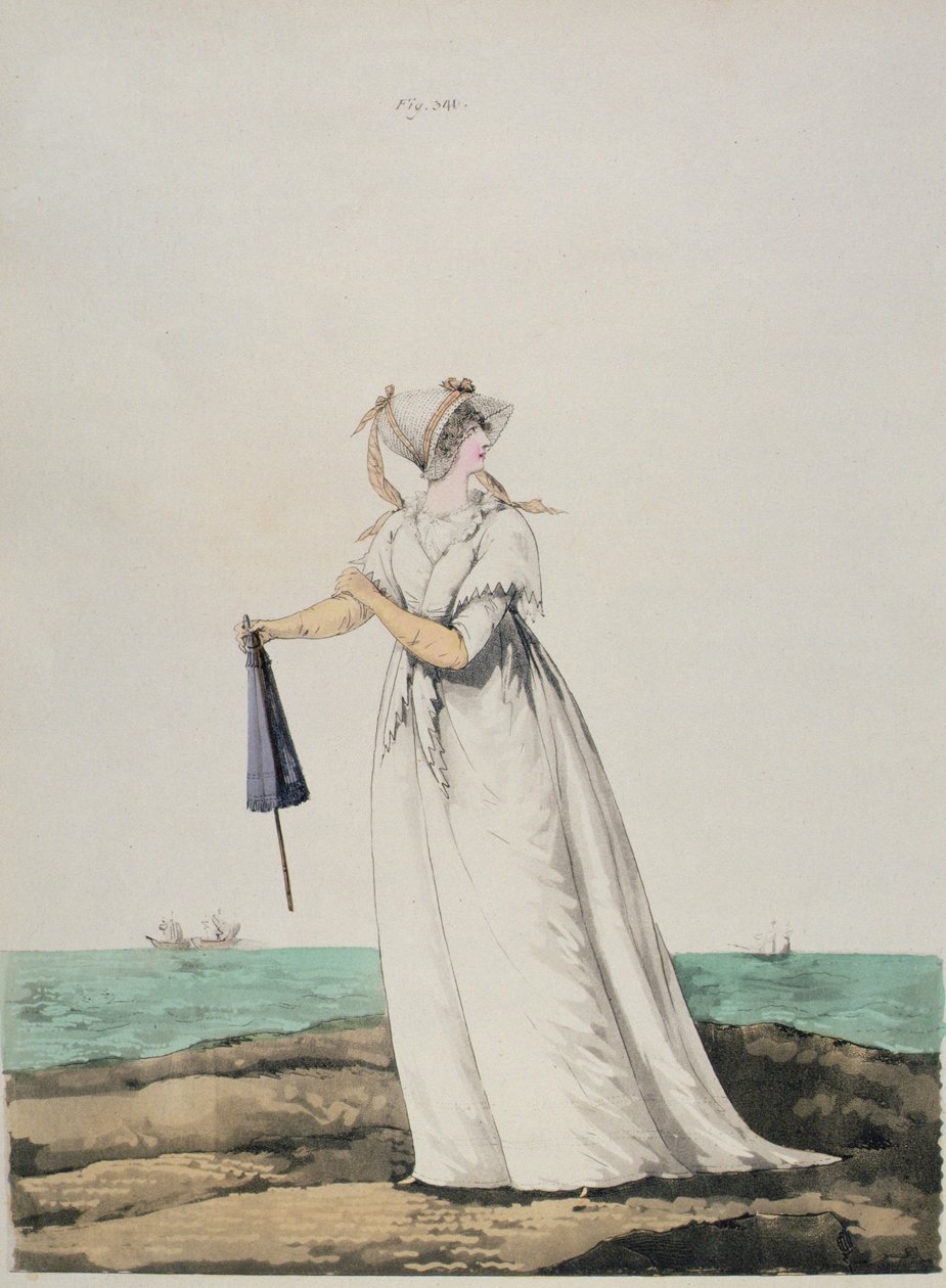 فستان الصباح على شاطئ البحر من `` معرض الأزياء &39;&39; من تأليف N. Heideloff ، 1802 بواسطة نيكولاس فون هايدلوف