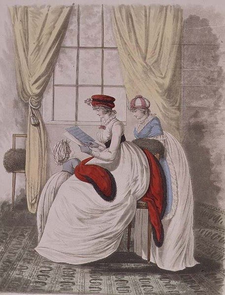 فساتين الصباح من معرض الأزياء لنيكولاس هايدلوف ، المجلد الثاني ، يناير 1799 (طباعة) بواسطة نيكولاس فون هايدلوف