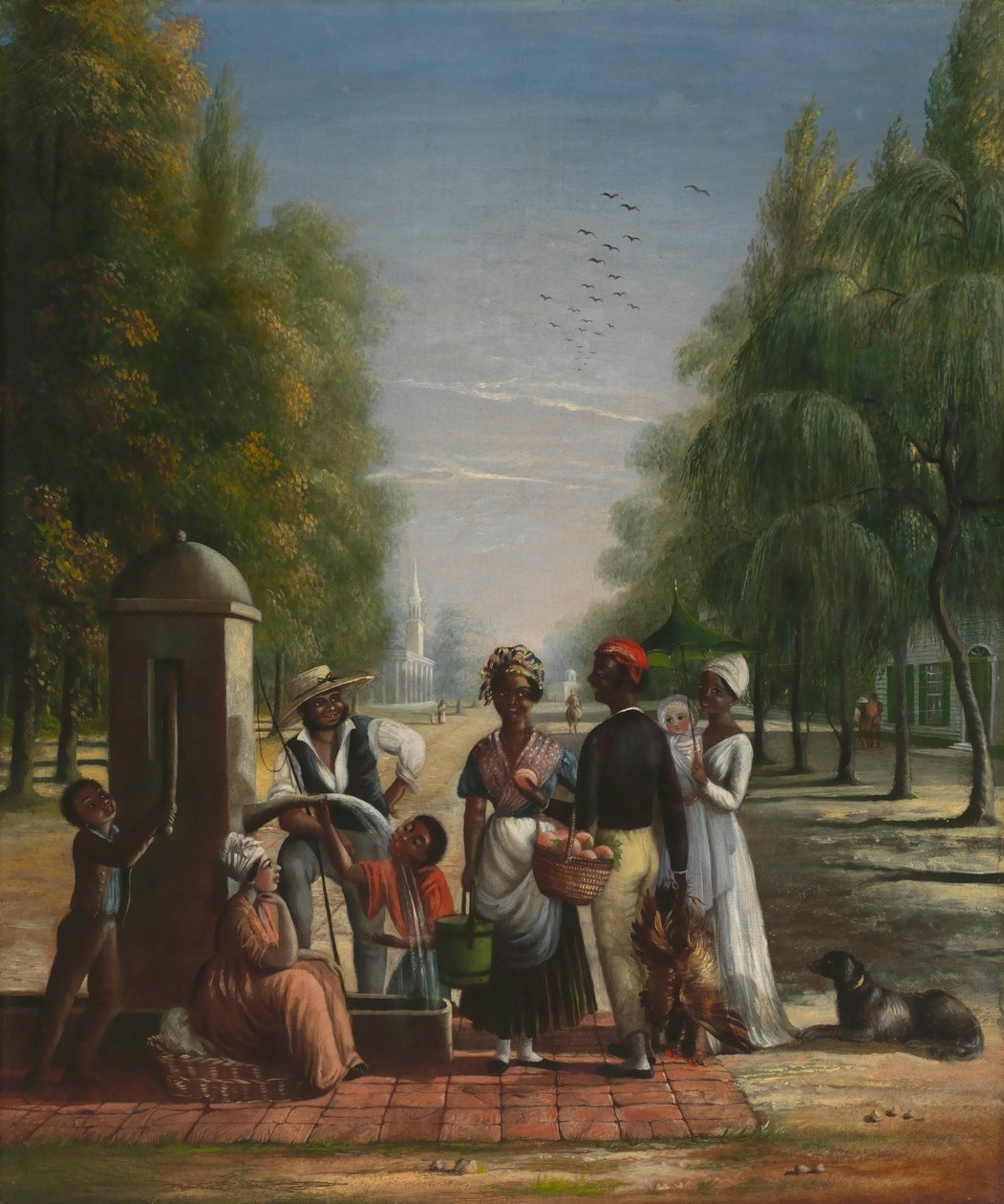 الخدم في مضخة ، كاليفورنيا. 1840. بواسطة نيكولينو كاليو