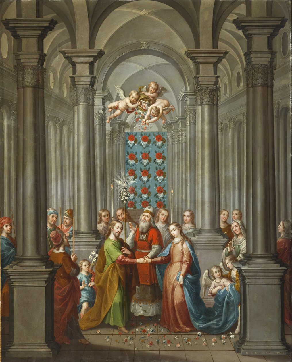 زواج العذراء (Desposorios de la Virgen) ، 1745 (زيت على النحاس) بواسطة نيكولاس إنريكيز
