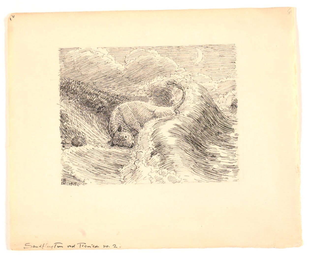 رسم توضيحي لـ "The Sand Rush at Tisvilde" بواسطة نيلز سكوفجارد