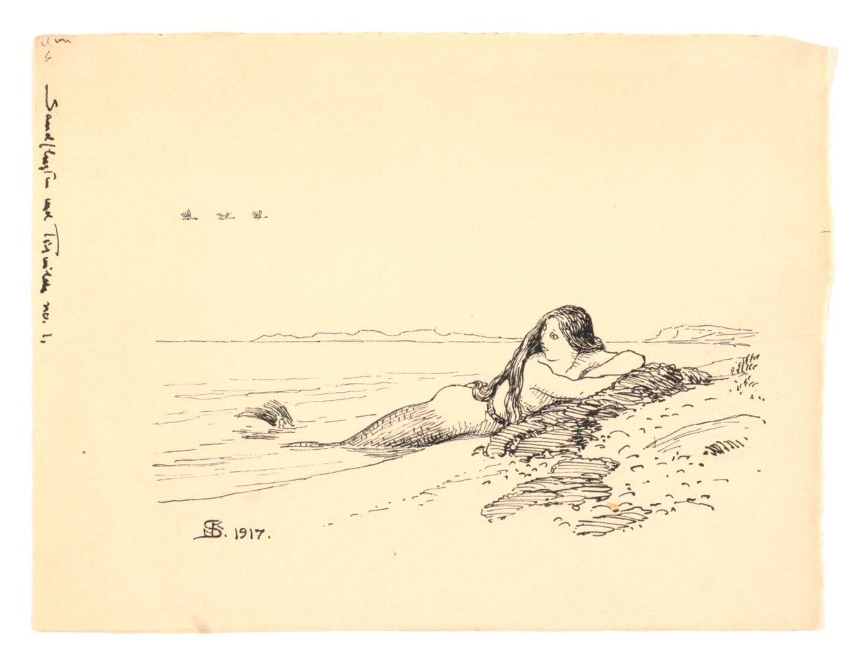رسم توضيحي لـ "The Sand Rush at Tisvilde" بواسطة نيلز سكوفجارد