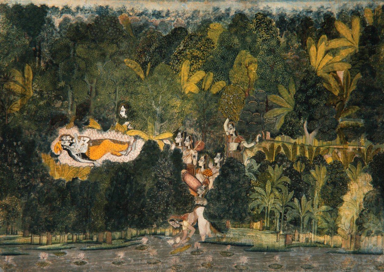 The Bower of Quiet Passion ، c.1750 (مرحاض غير شفاف وذهب على ورق) بواسطة نيهال تشاند