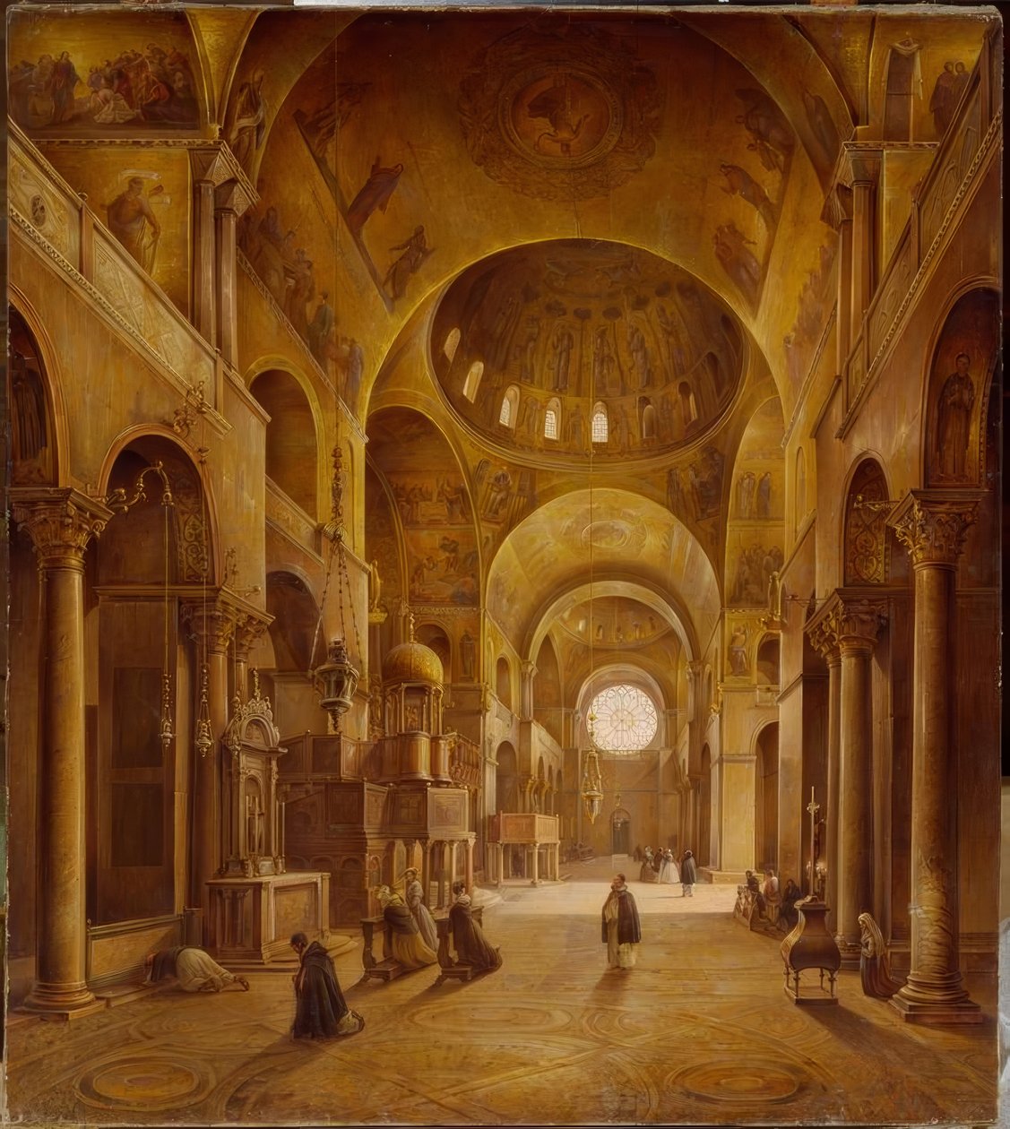 منظر داخلي لكاتدرائية القديس مرقس في البندقية بواسطة Nikanor Grigorjewitsch Tschernezow