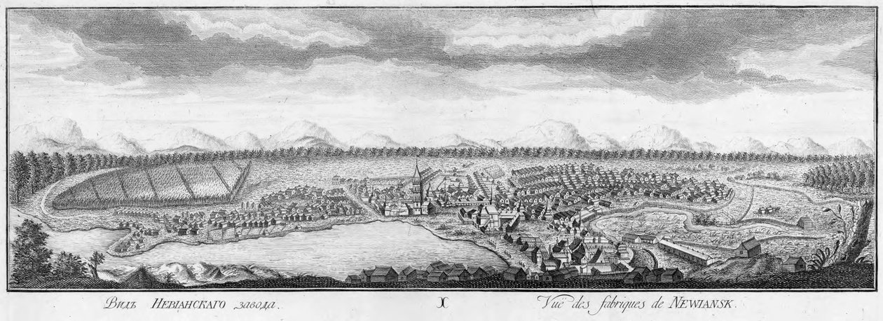 منظر لأعمال الحديد نيفيانسك ، 1769. بواسطة نيكيتا فيودوروفيتش تشيلناكوف