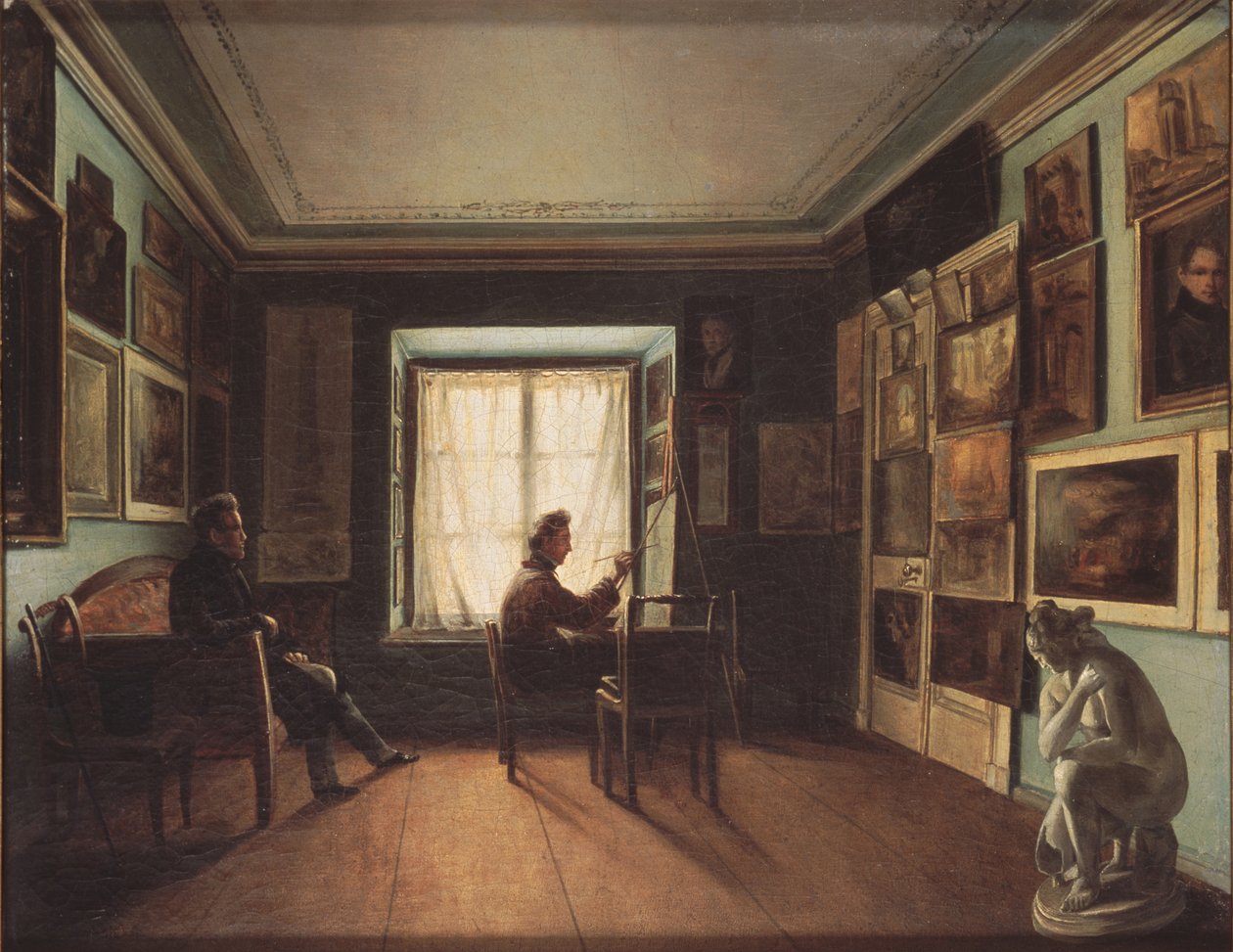 استوديو الرسامين ، 1820s بواسطة نيكيتا زايتسيف
