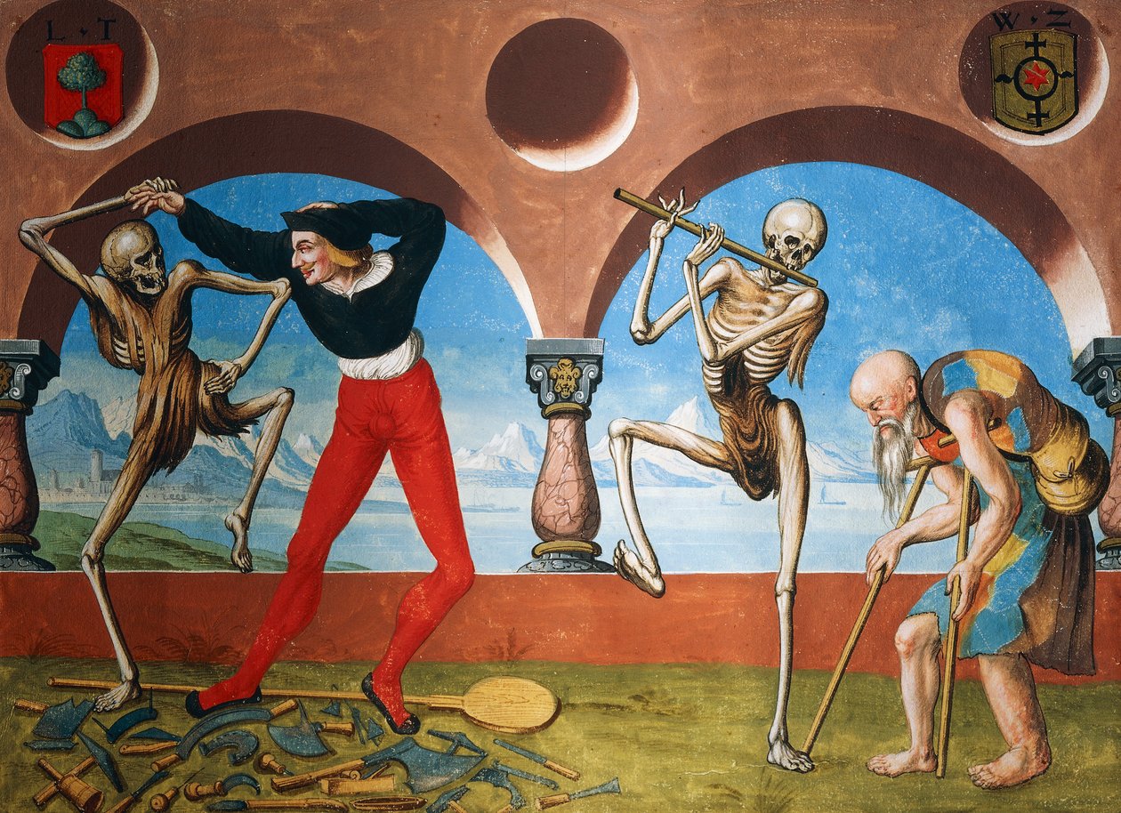 Death, Artisan and beggar from the Dance of Death cycle by Albrecht Kauw بواسطة نيكلاوس مانويل