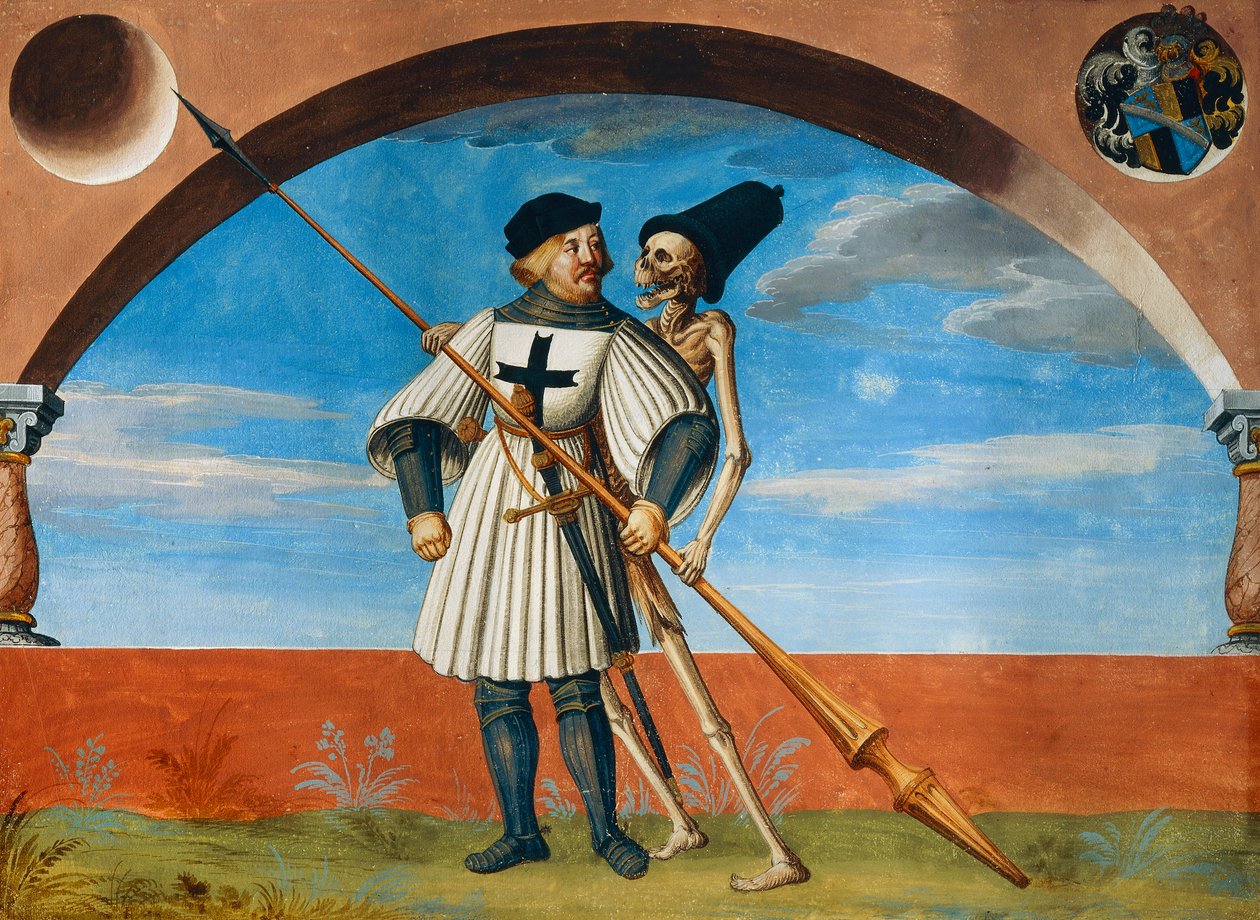 Death and Teutonic Knight from the Dance of Death cycle by Albrecht Kauw بواسطة نيكلاوس مانويل