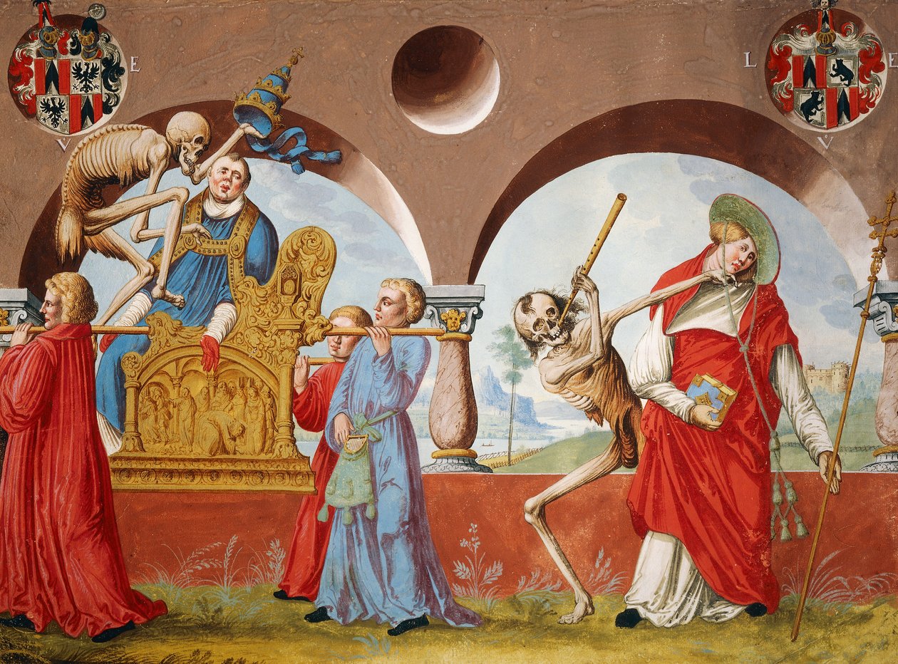 Death, the pope and the cardinal from the Dance of Death cycle by Albrecht Kauw بواسطة نيكلاوس مانويل