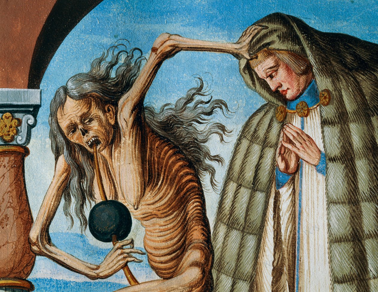 Death with the Canon, detail of Death, Abbot and the Canon (the Abbot