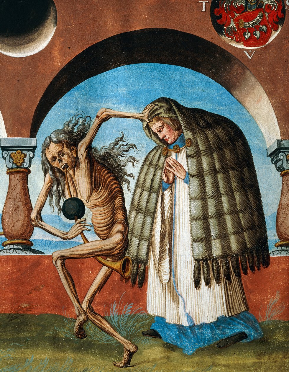 Death with the Canon, detail of Death, Abbot and the Canon (the Abbot