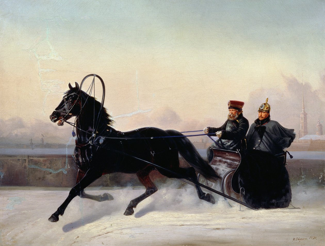 الإمبراطور نيكولاس الأول (1796-1855) يقود في مزلقة بواسطة نيكولاي إيجوريفيتش سفيرشكوف