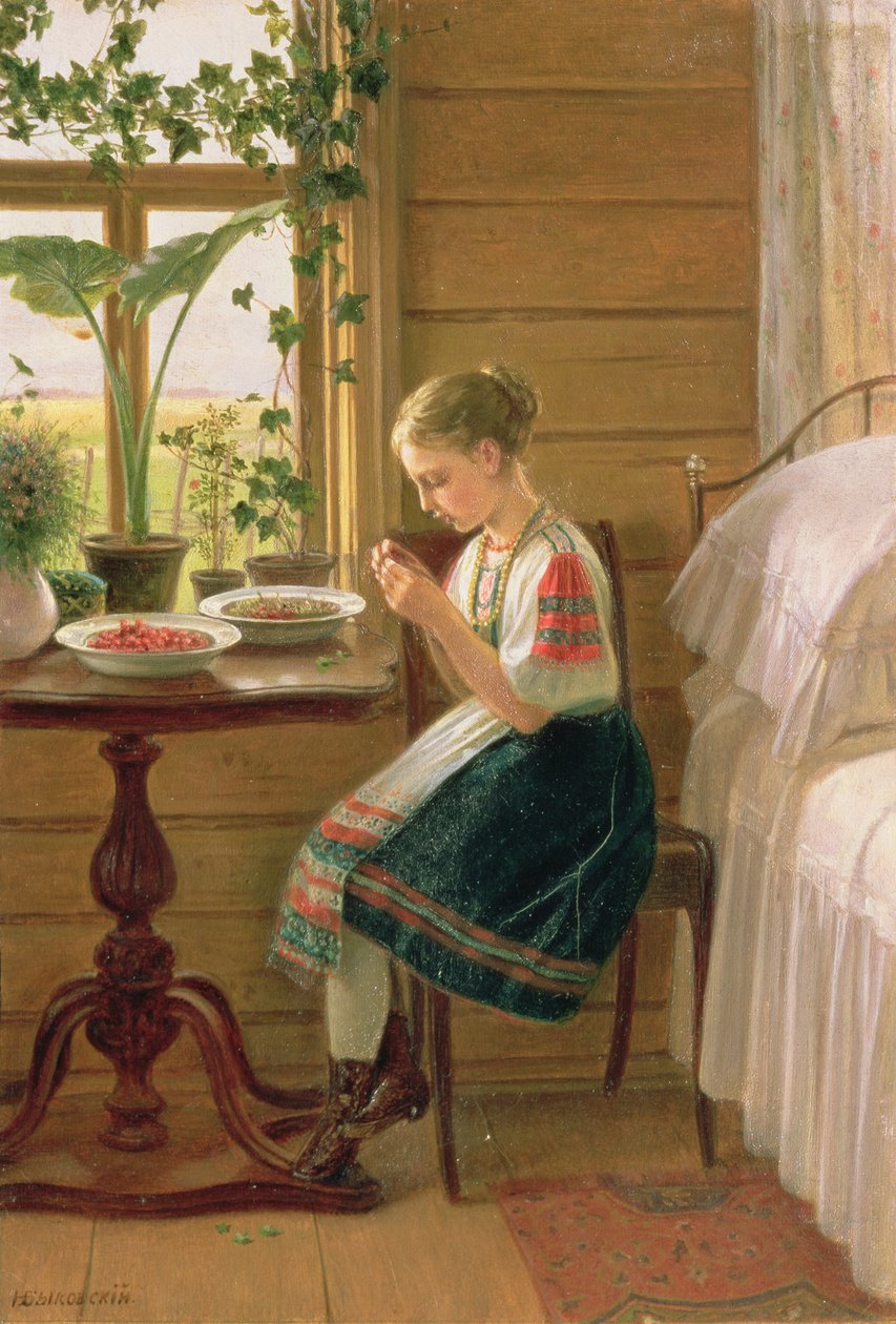 فتاة تقشير التوت ، 1880 بواسطة نيكولاي ميخائيلوفيتش بيكوفسكي