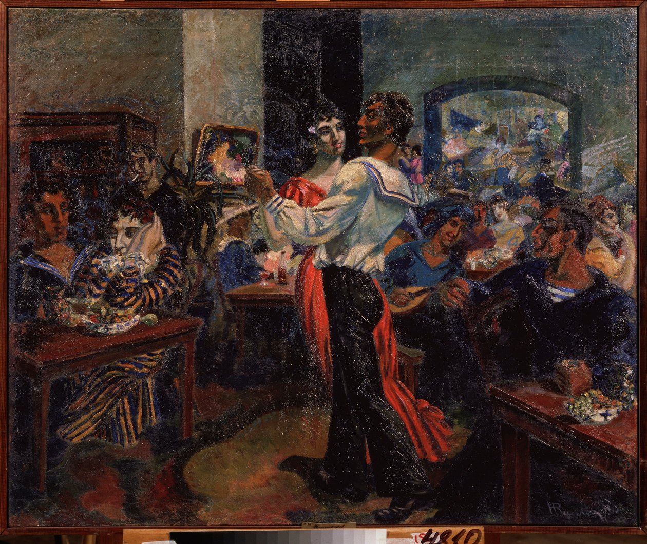 شريط بحار. لوحة لنيكولاي أفاناسيفيتش روساكوف (1888-1941) ، زيت على صفائح معدنية بواسطة نيكولاي أفاناسييفيتش روساكوف