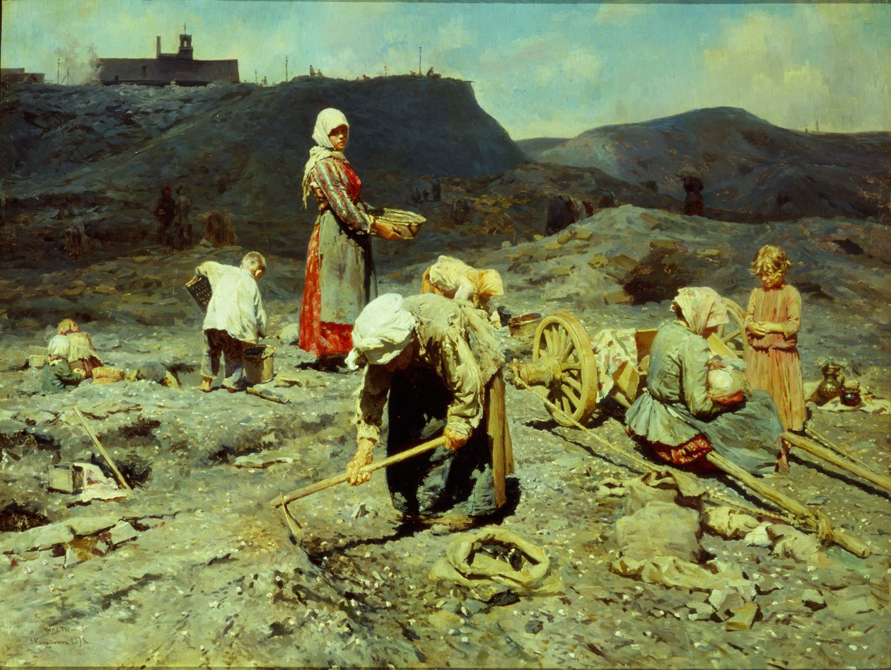 الفقراء ، يلتقطون قطع الفحم ، 1894. بواسطة نيكولاي أليكسييفيتش كاساتكين