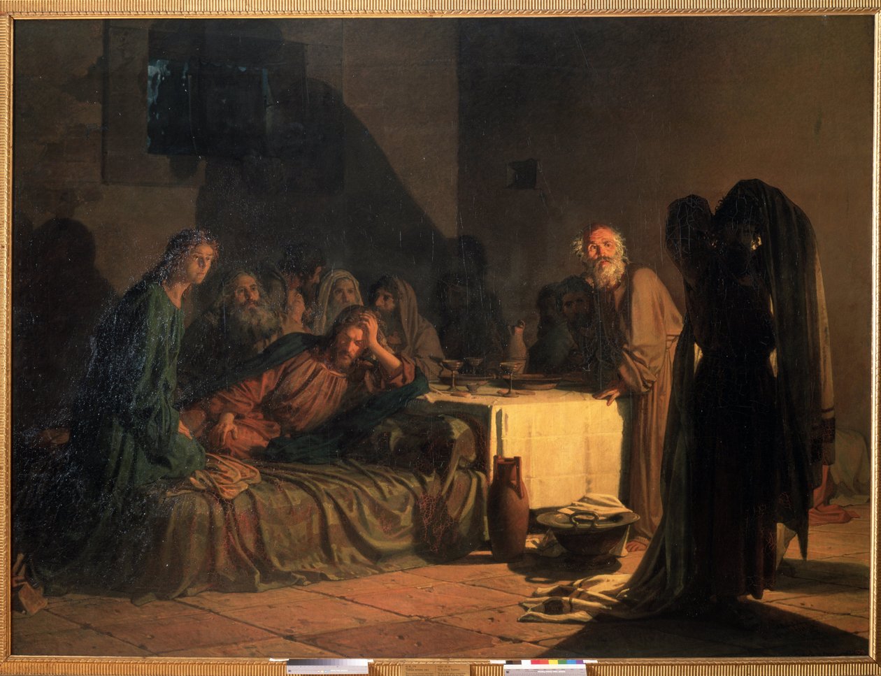"العشاء الأخير" لوحة رسمها نيكولاي نيكولايفيتش جي (1831-1894) متحف الدولة الروسي 1863 ، سانت بطرسبرغ بواسطة Nikolai Nikolajevitch Gay
