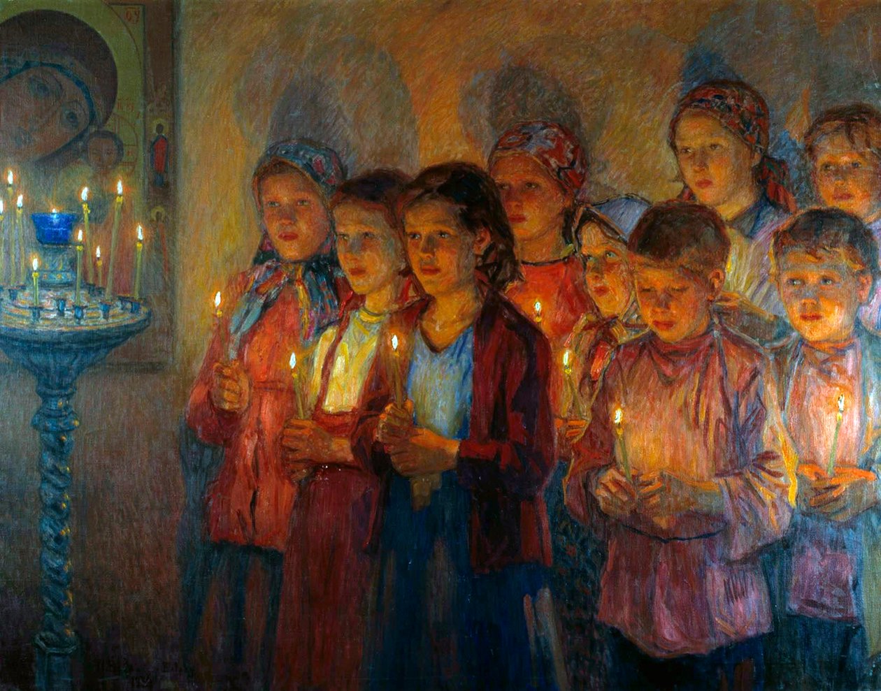 في الكنيسة ، 1939. بواسطة نيكولاي بتروفيتش بوغدانوف بيلسكي