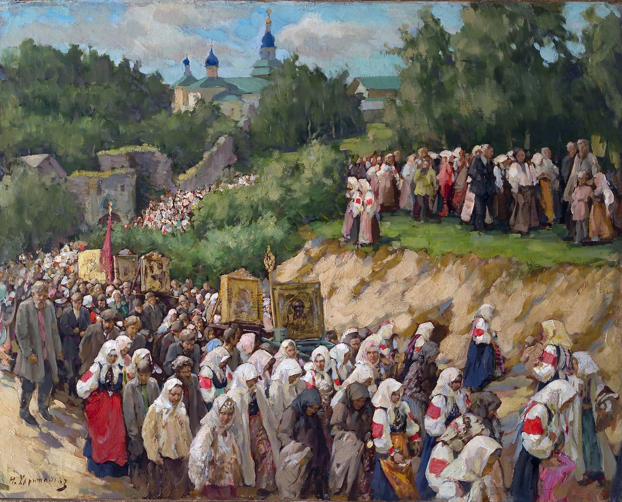 الموكب المتقاطع في دير دورميتيون Pskovo-Pechersky بواسطة نيكولاي فاسيليفيتش خاريتونوف