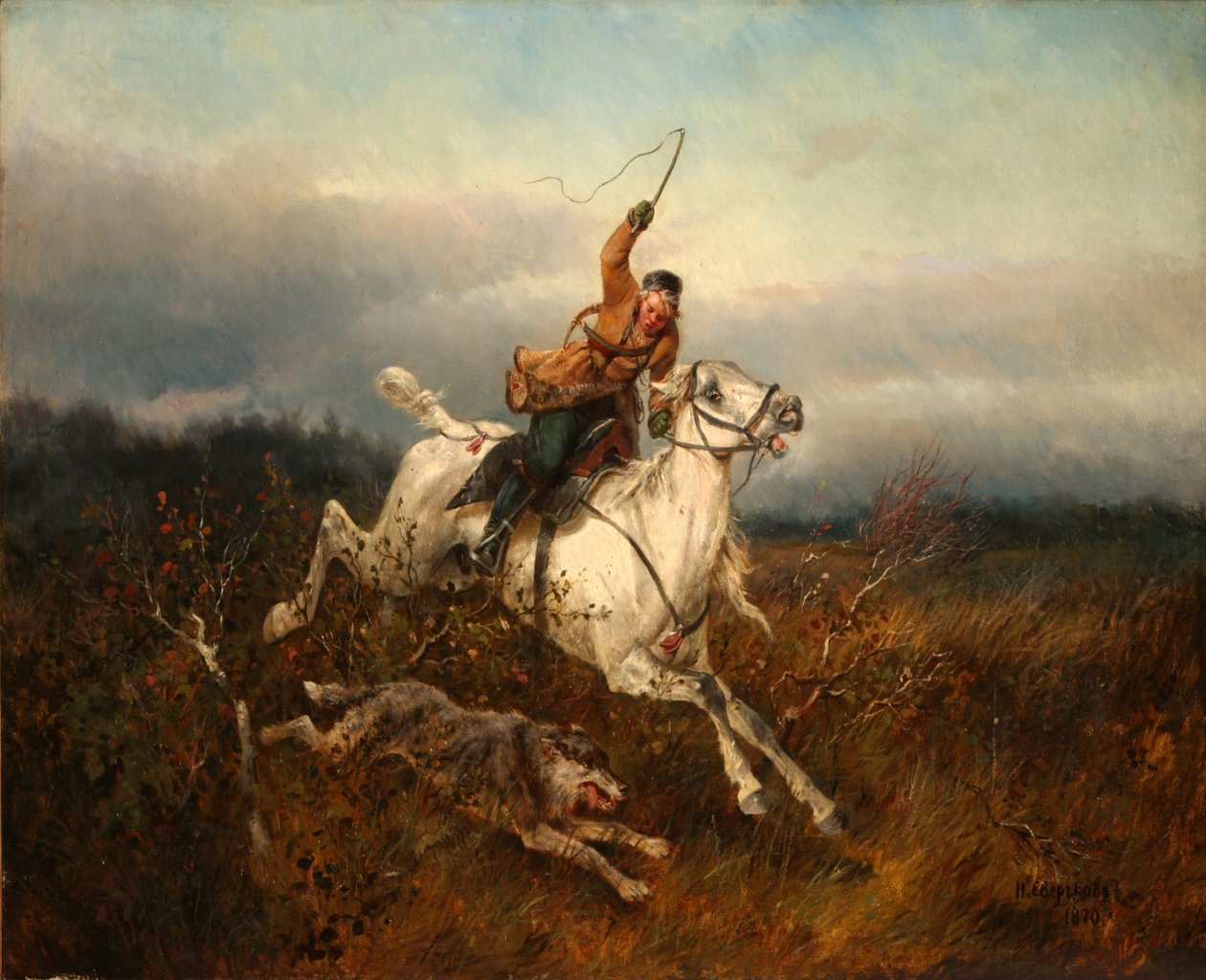 صيد الذئب ، 1870 بواسطة نيكولاي إيجوروفيتش سفيرشكوف