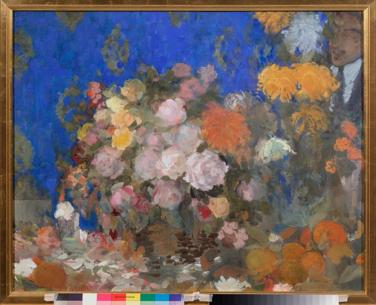 Nature morte avec autoportrait - حياة ثابتة مع صورة ذاتية - عمل لنيكولاي نيكولايفيتش سابونوف (سابونوف) (1880-1912) ، تمبرا على ورق مقوى بواسطة نيكولاي نيكولاييفيتش سابونوف