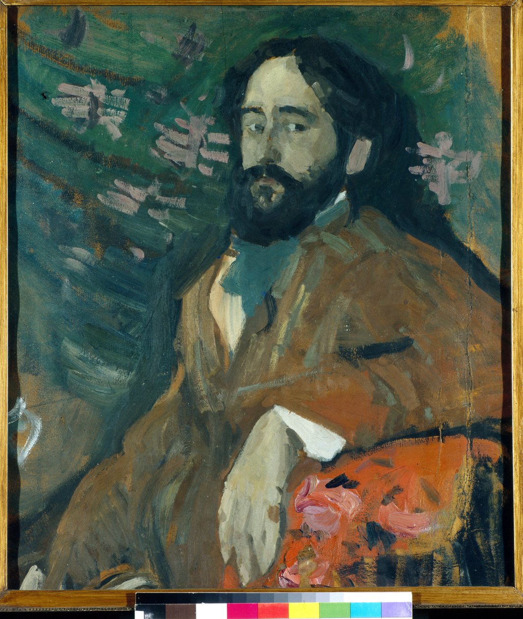 صورة للرسام نيكولاس ميليوتي (1874-1962) (الرسام نيكولاي ميليوتي) - رسم نيكولاي نيكولايفيتش سابونوف (1880-1912) ، زيت على ورق مقوى (77 × 66.7 سم) بواسطة نيكولاي نيكولاييفيتش سابونوف
