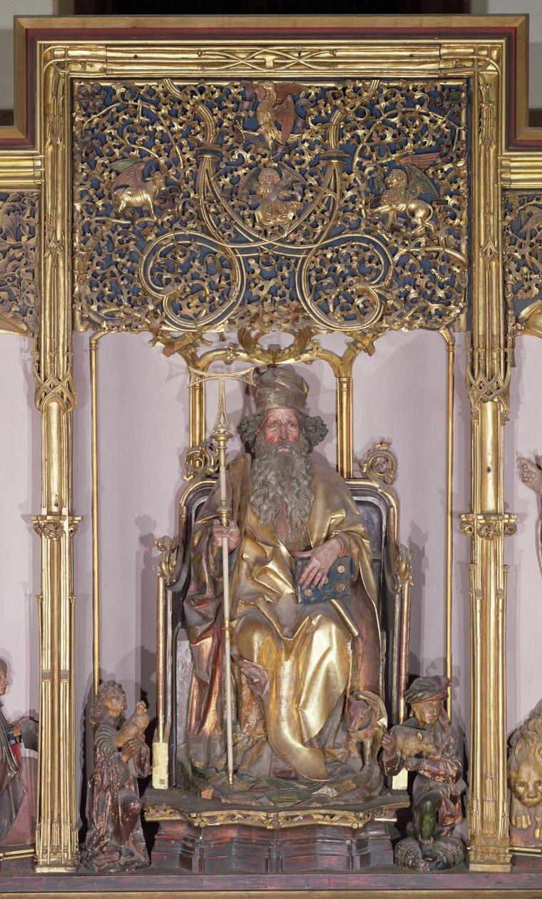 Isenheim Altarpiece ، القديس أنتوني الناسك ، c.1490 (طلاء ذهبي على الخشب) بواسطة نيكولاس هاجينوير