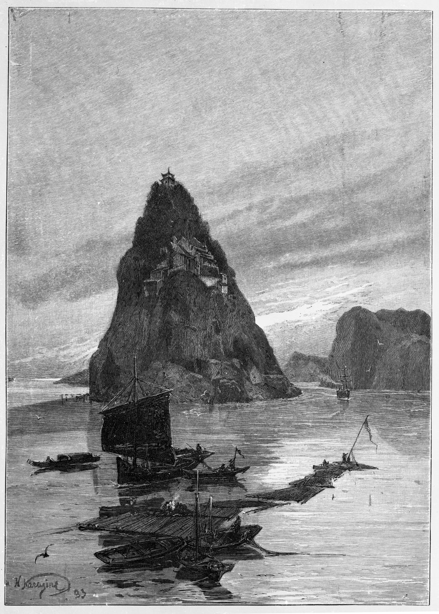 صخرة اليتيم الصغير على نهر اليانغتسي ، 1893 بواسطة نيكولاي نيكولايفتش كارازين