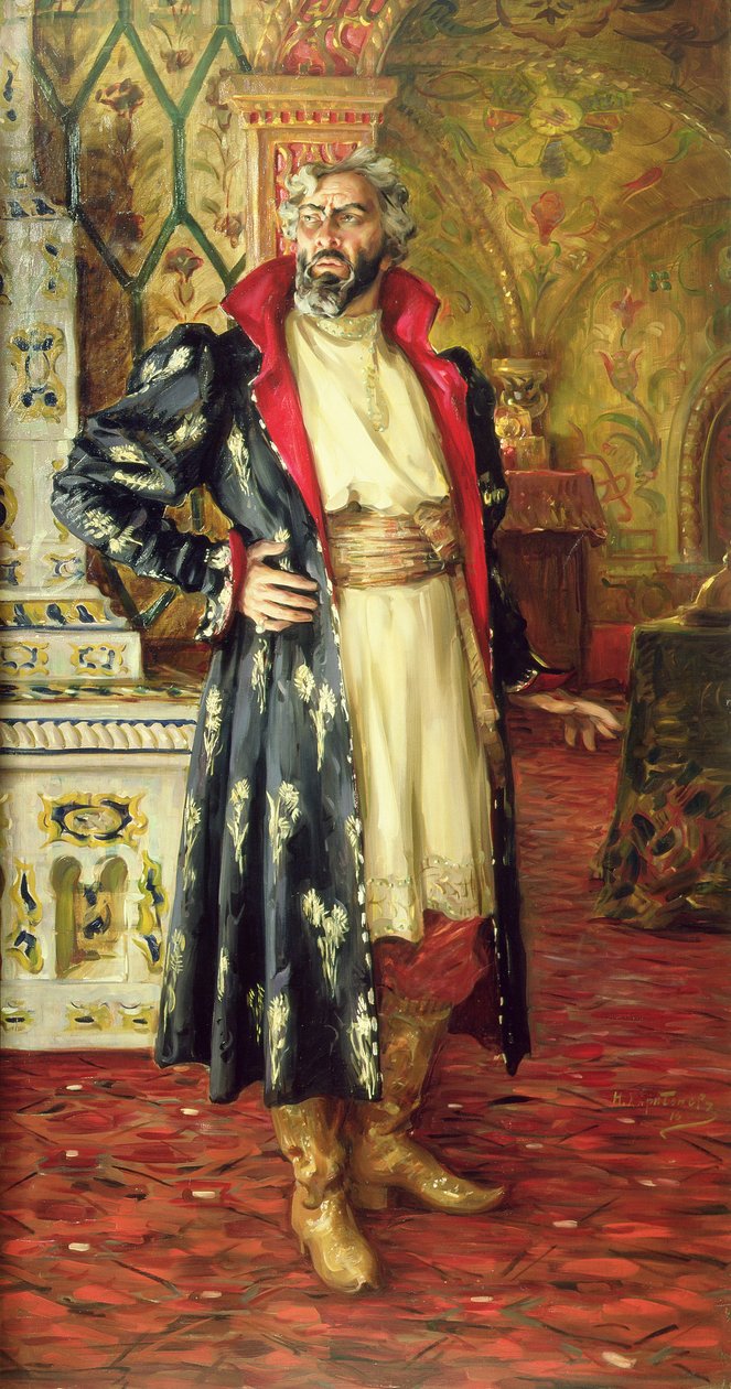 صورة لفودور تشاليابين (1873-1938) مثل بوريس جودونوف (1551-1605) 1916 بواسطة نيكولاي فاسيليفيتش خاريتونوف